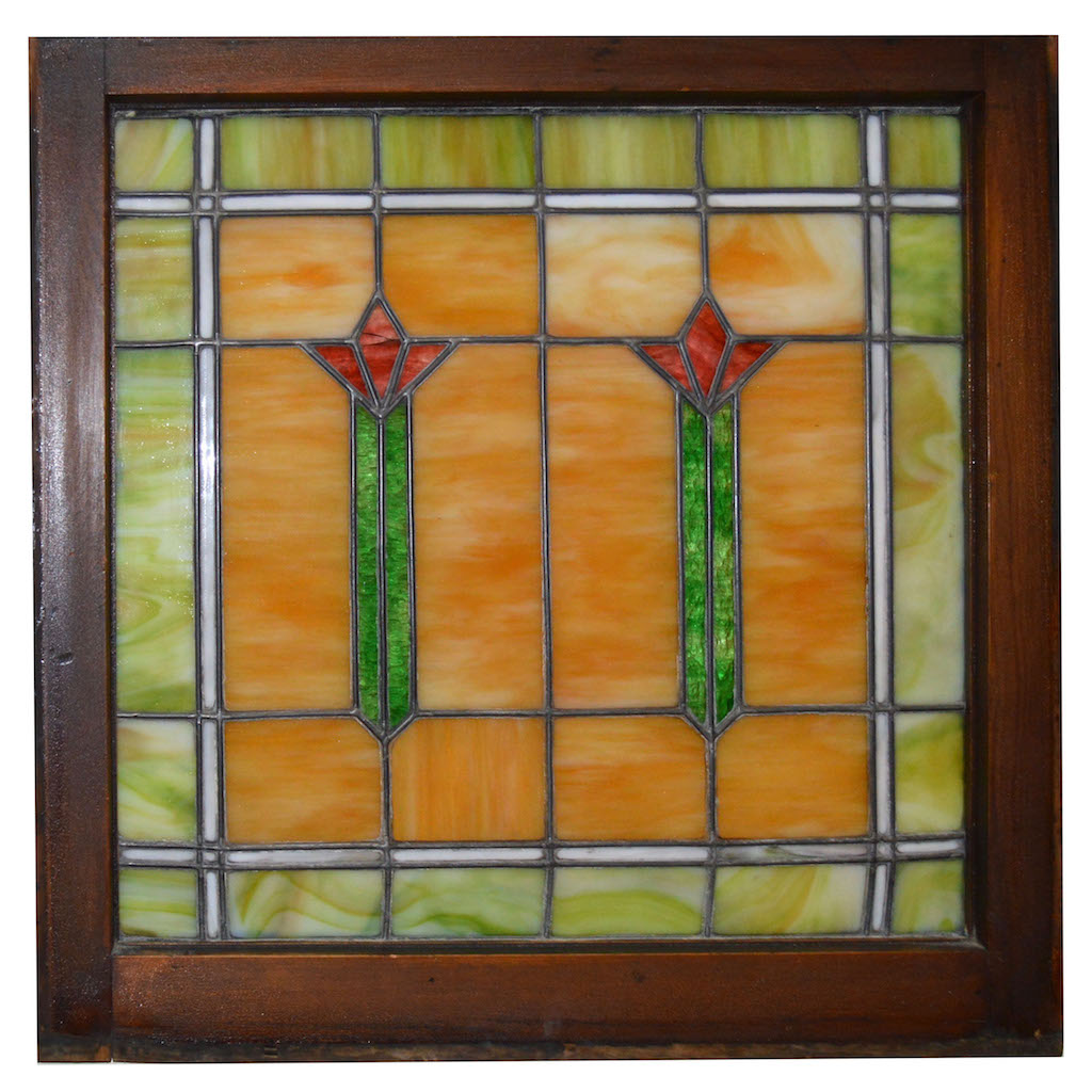 Arts And Crafts Style Stained Glass Window : EBTH