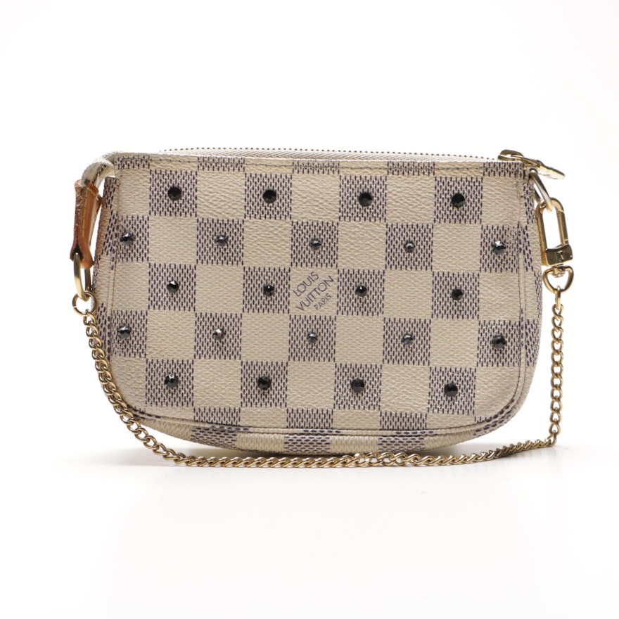 Gorgeous Authentic Vintage Louis Vuitton Damier Ebene Mini Pochette  Wristlet Bag