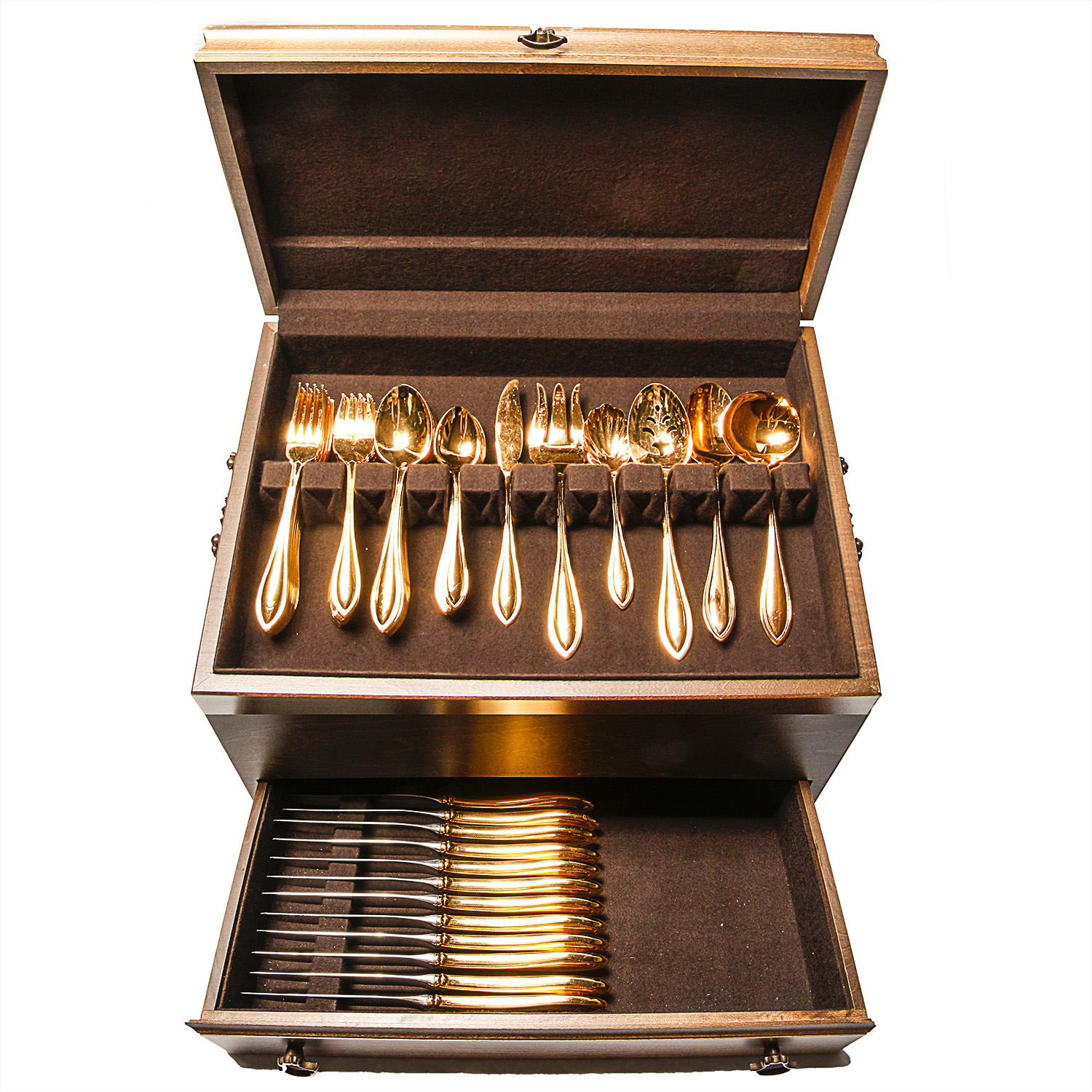 Set of Oneida Gold Plated Flatware EBTH
