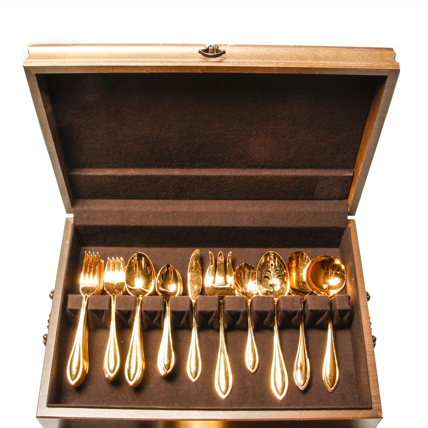 Set of Oneida Gold Plated Flatware EBTH