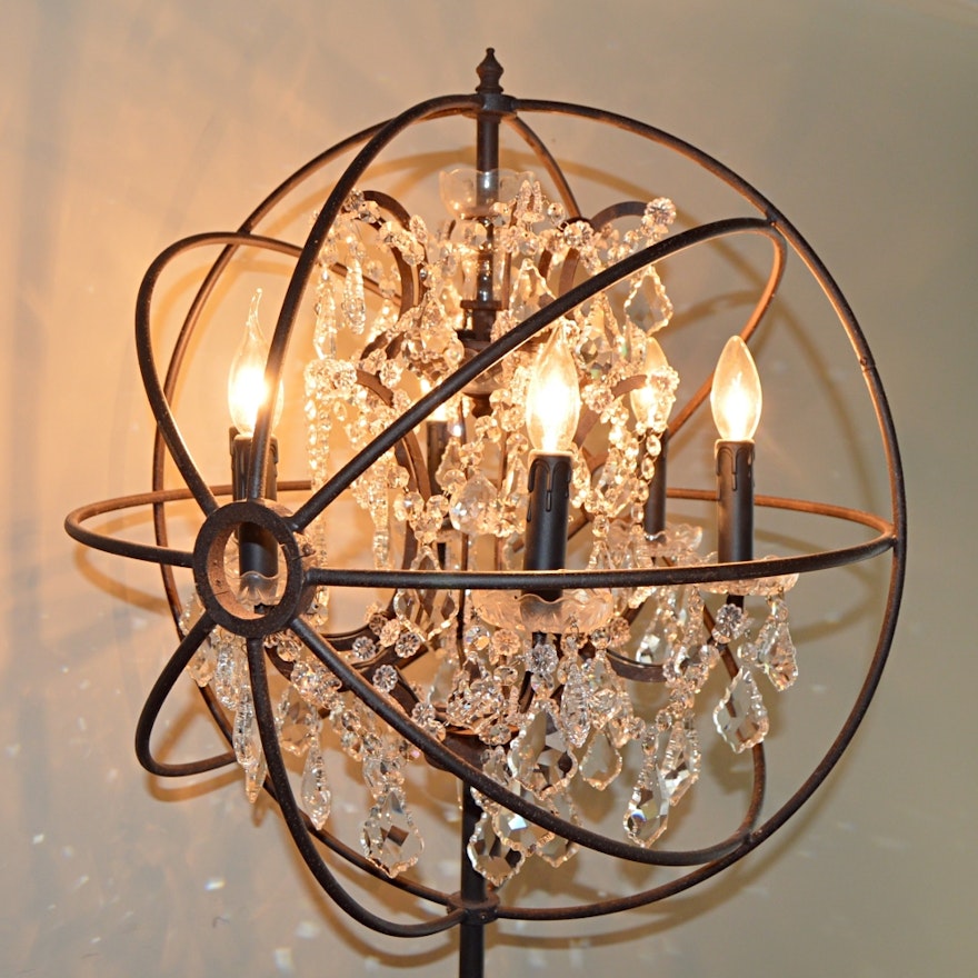 Restoration Hardware Crystal Orb Floor Lamp | EBTH