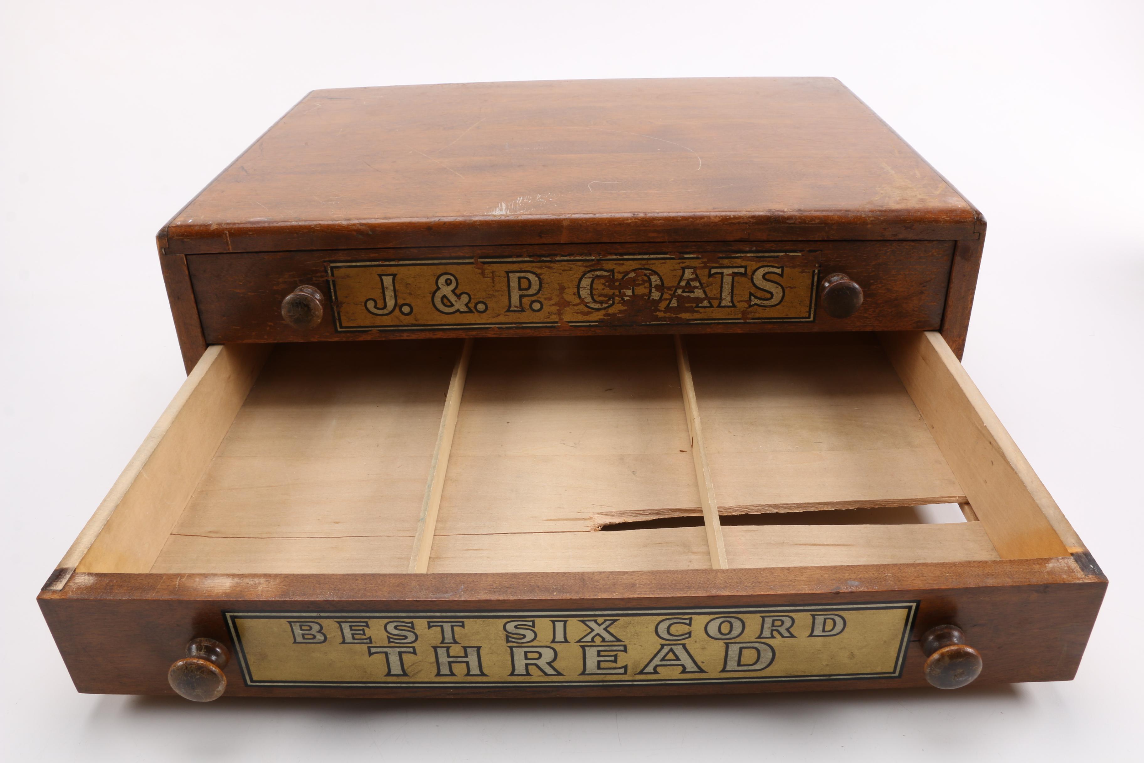 Vintage J. & P. Coats Wooden Thread Box EBTH