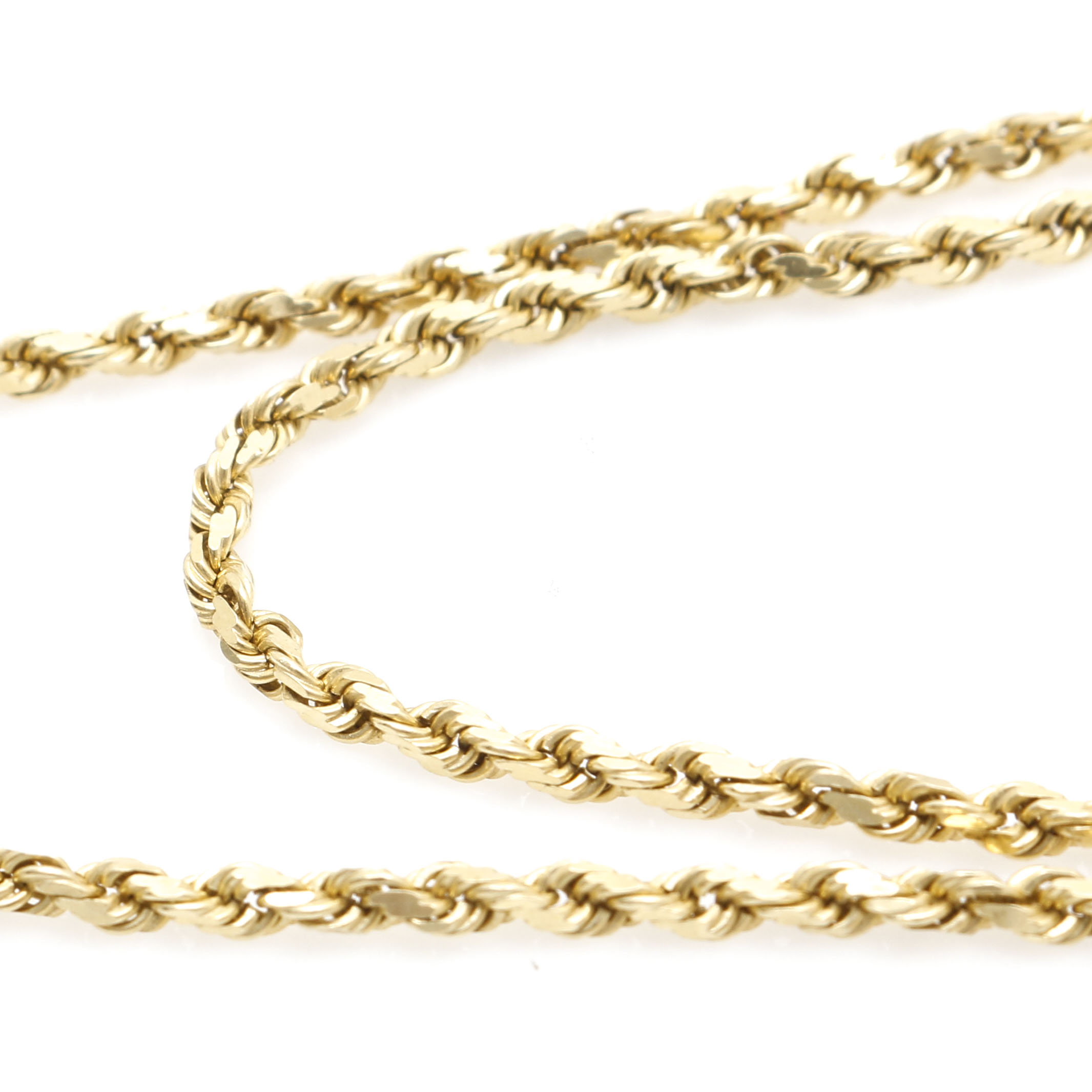 14K Yellow Gold French Rope Necklace Chain EBTH