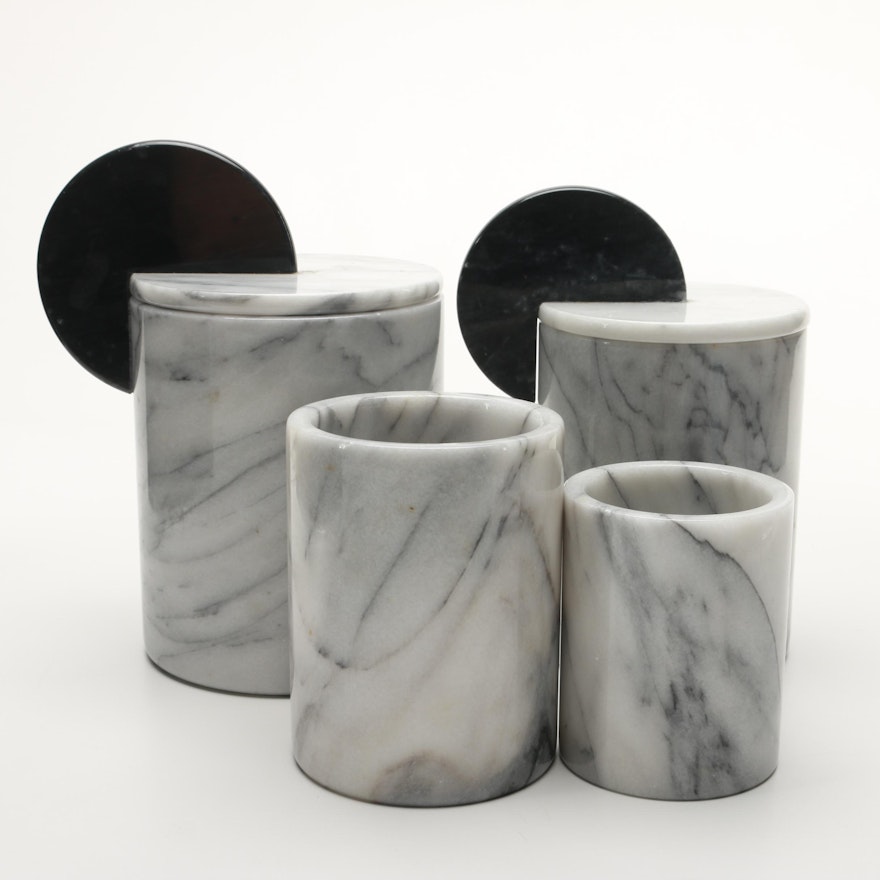 Marble Canisters with Lids