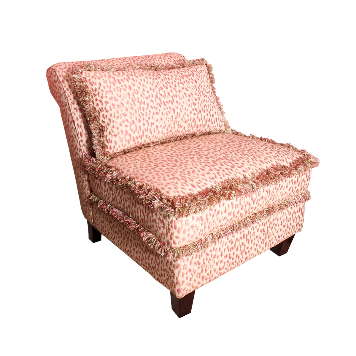 Contemporary Pink Leopard Print Accent Chair | EBTH