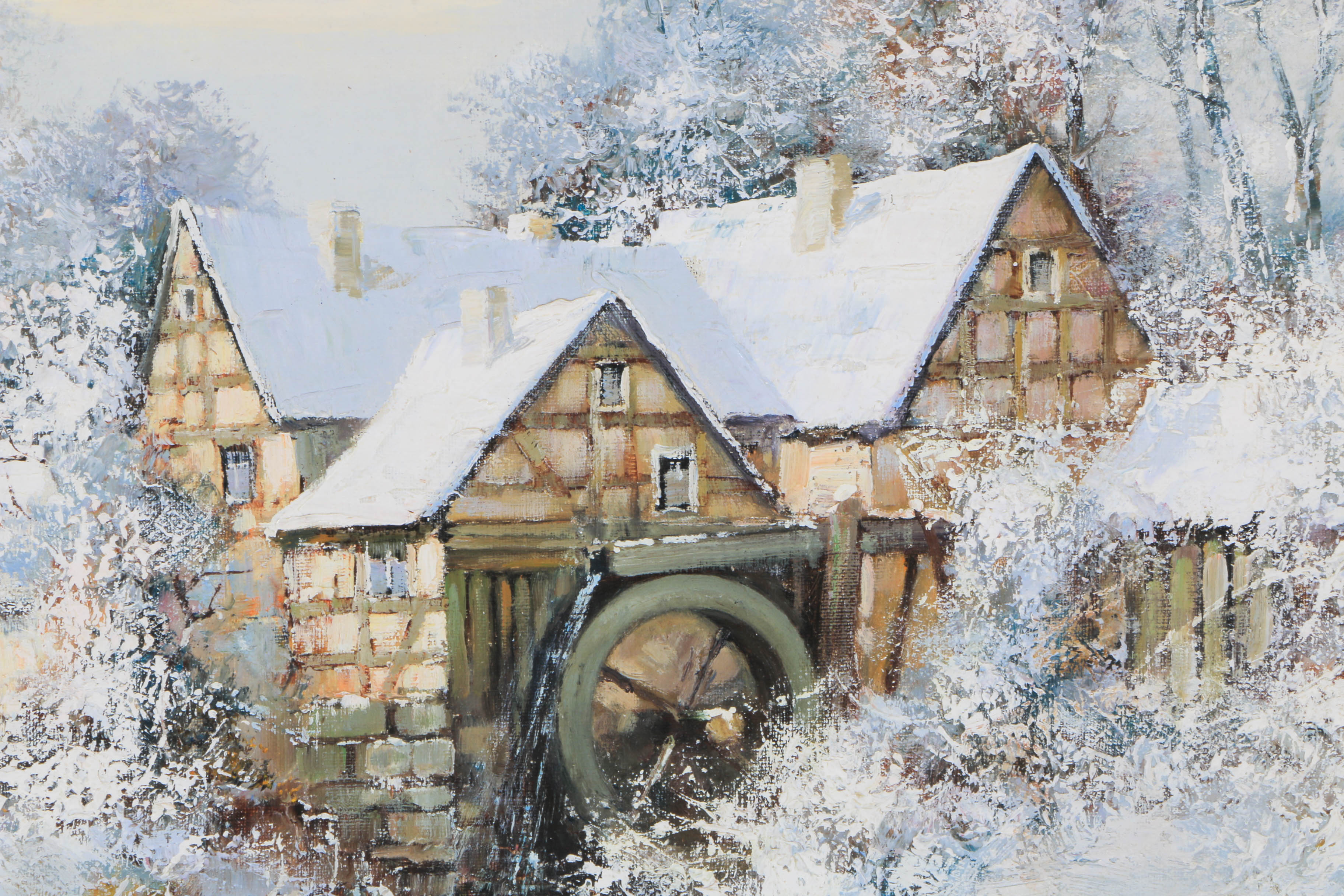 Willi Bauer Oil Painting on Canvas "Winter" | EBTH