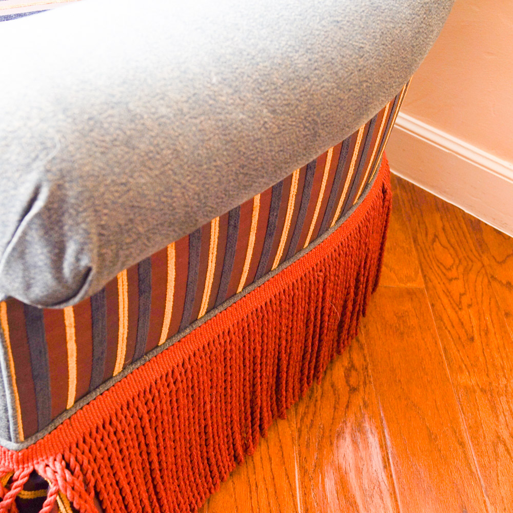 Colorful Upholstered Armchair and Ottoman EBTH