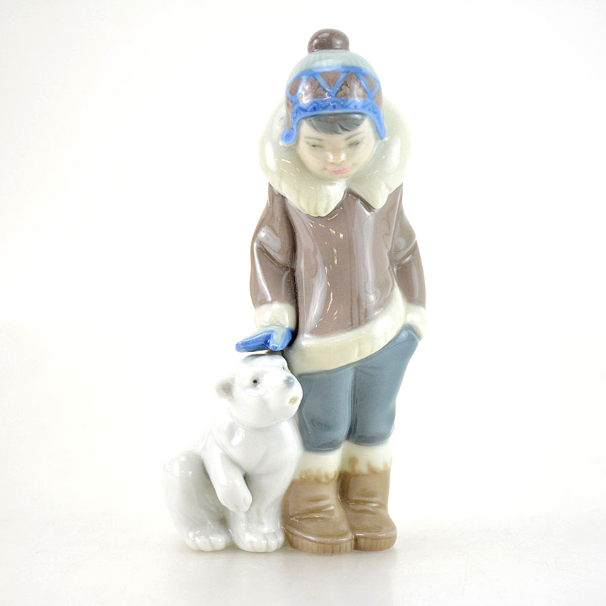 lladro eskimo boy with polar bear