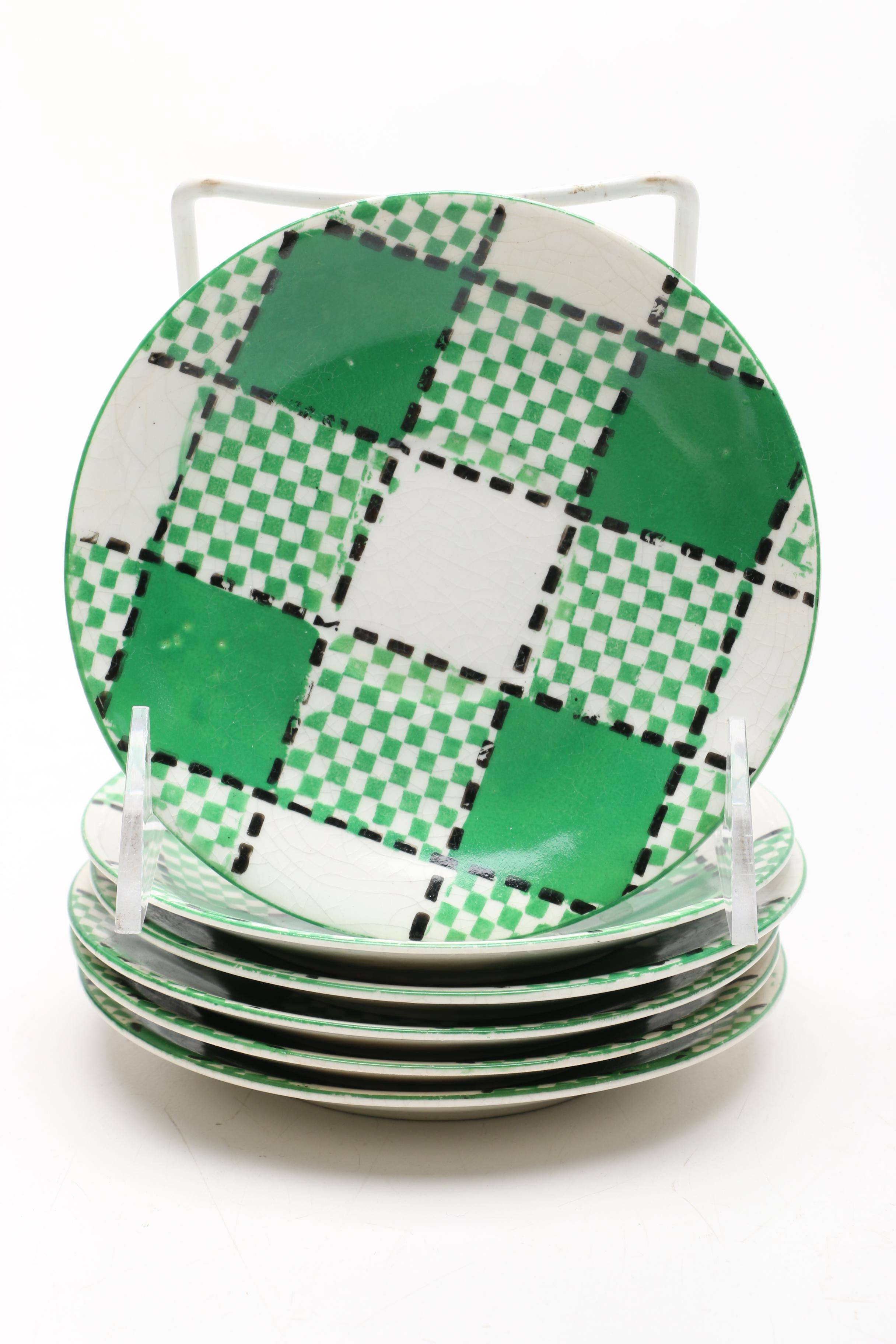 Japanese Kikusui "Checkers Green" Tea Service EBTH