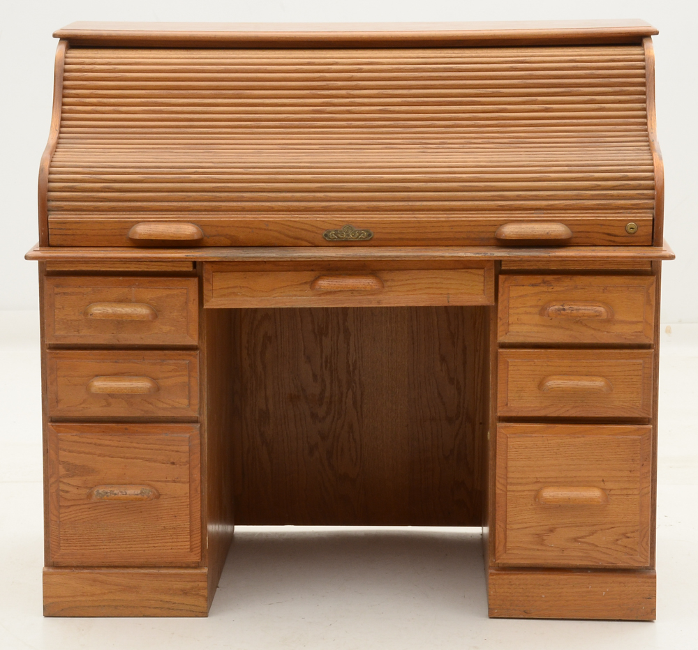 Oak RollTop Tambour Desk EBTH