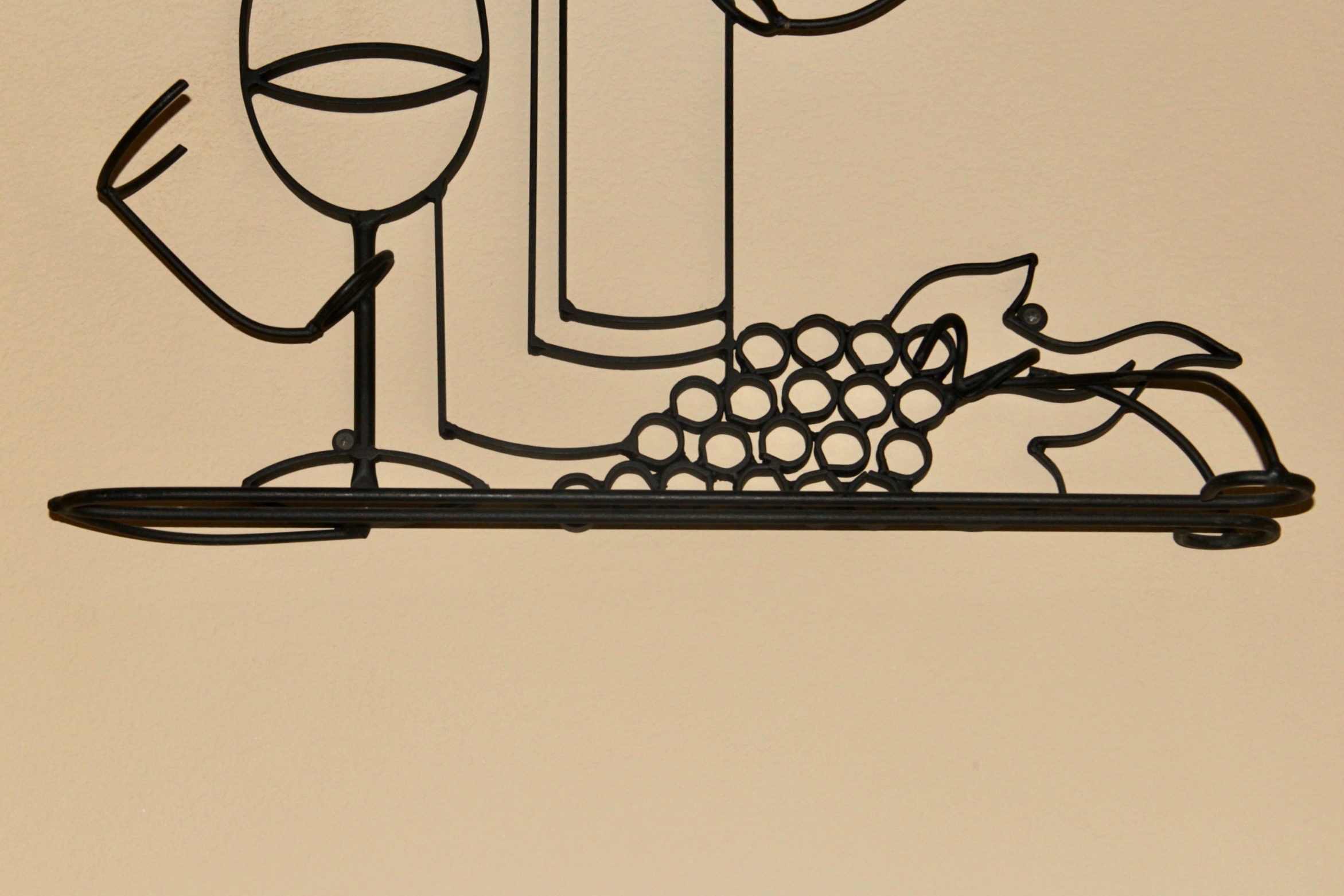 Wrought Iron Wall Wine Bottle Holder EBTH