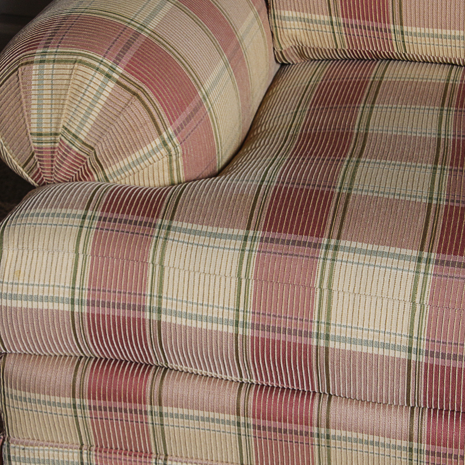 Ethan Allen Plaid Sofa EBTH