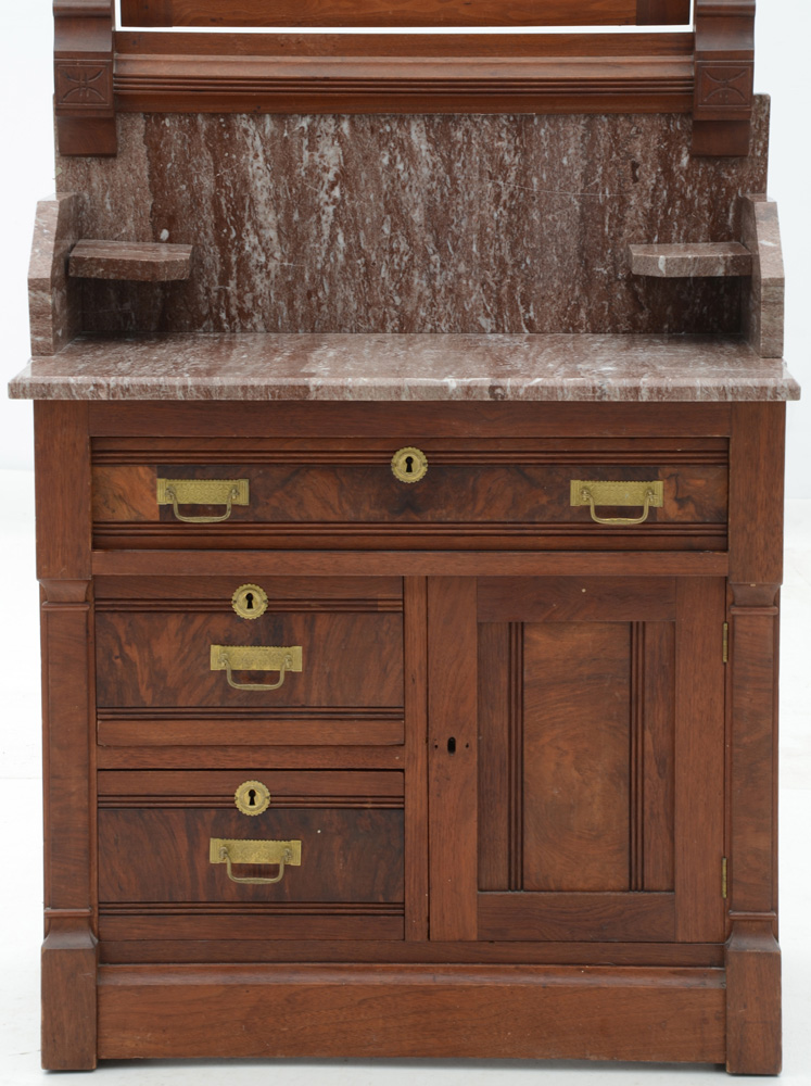 Antique Marble Top Washstand with Mirror EBTH