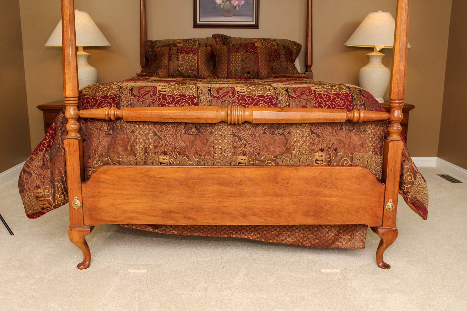 Queen Size Poster Bed Frame and Tempur-Pedic Mattress | EBTH