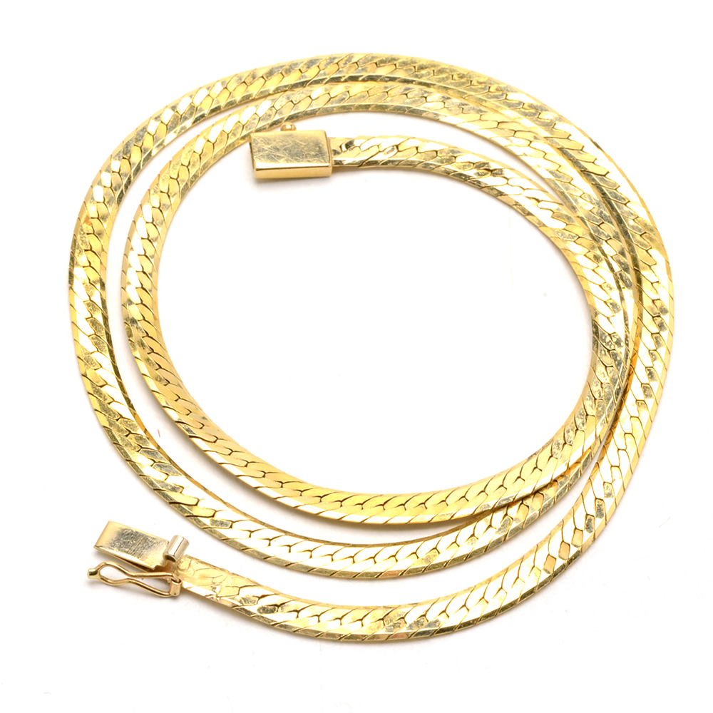 14K Yellow Gold Serpentine Necklace EBTH
