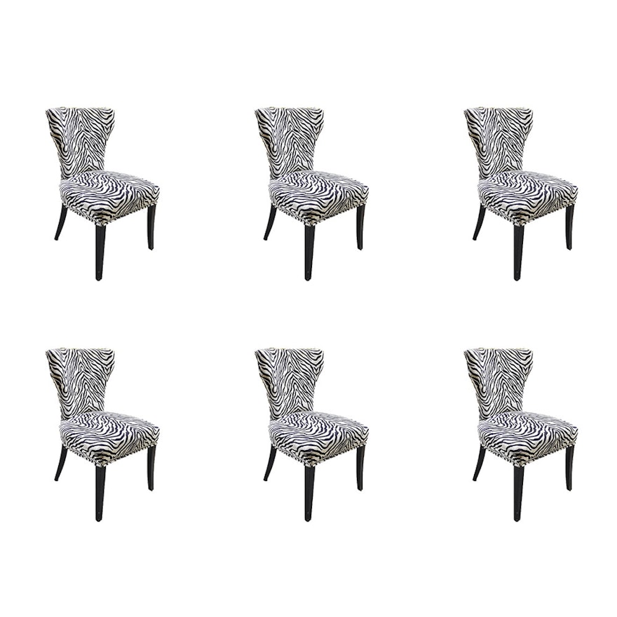 Zebra Dining Chairs : Safavieh Becca Grey Zebra Cotton Linen Dining