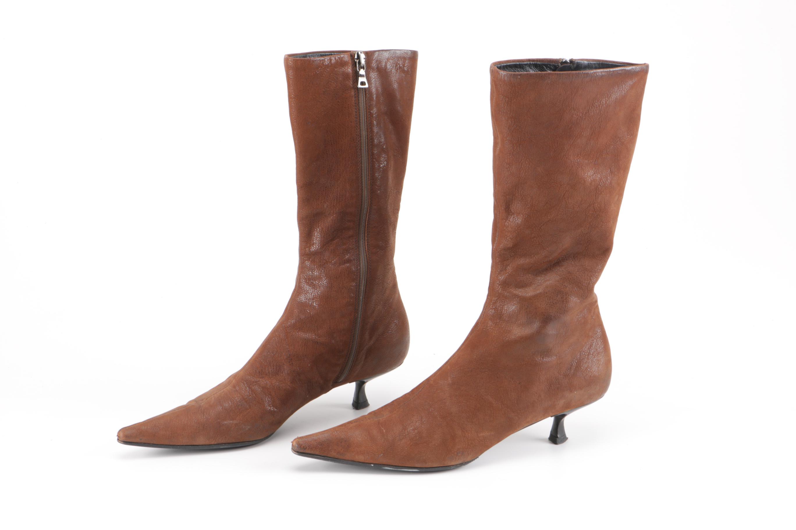 prada kitten heel boots