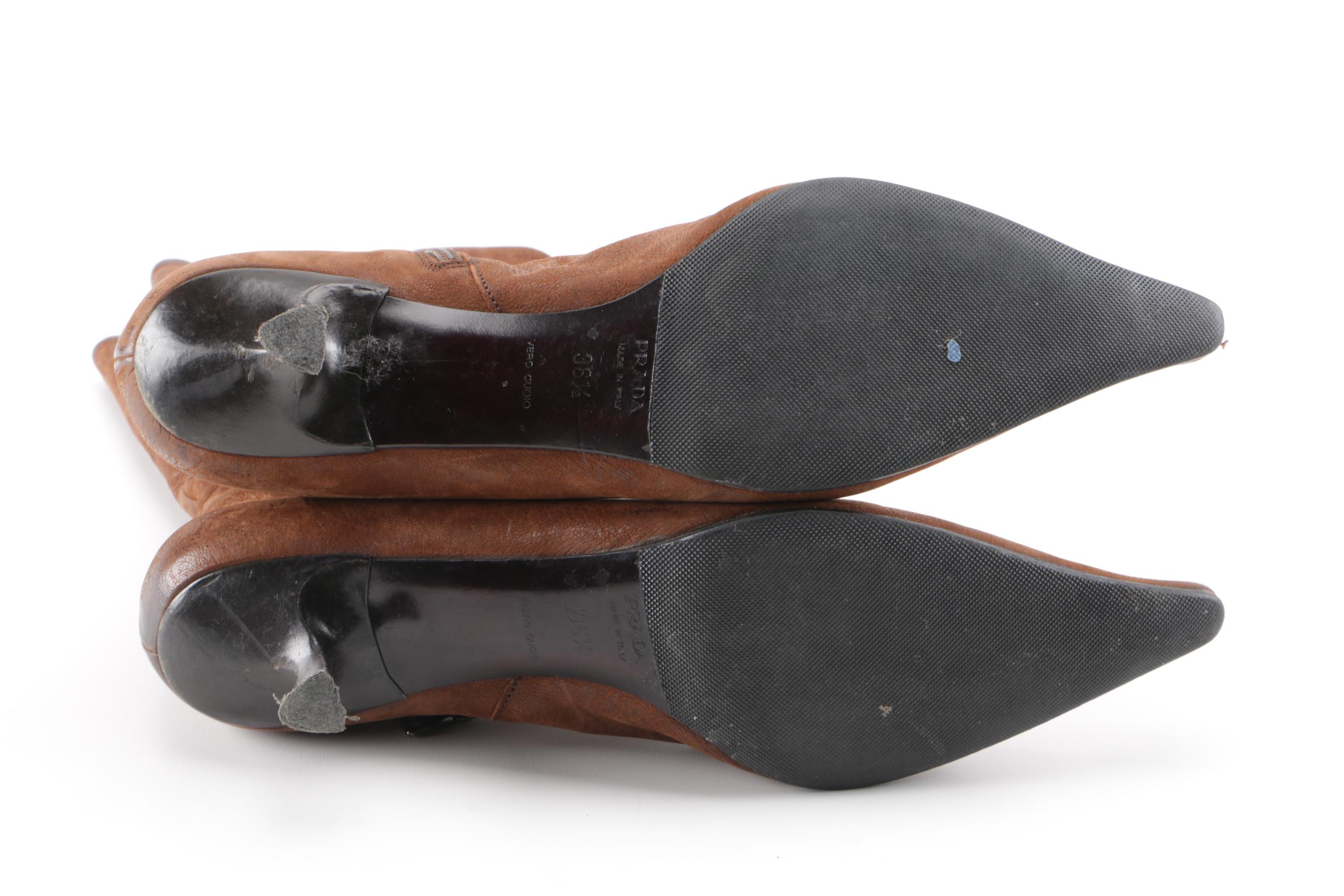 prada kitten heel boots