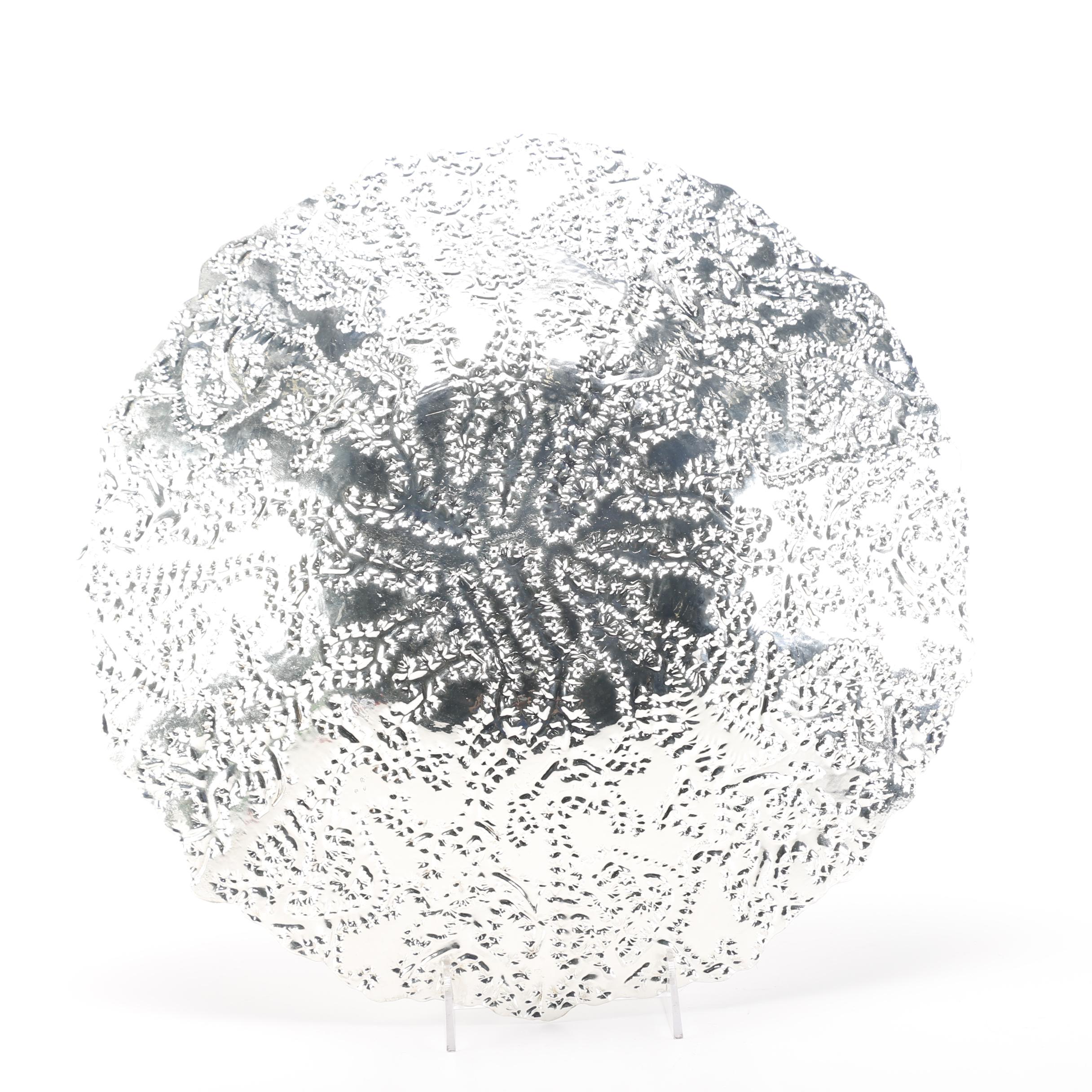 Silverina Handmade Glass Bowl Decorated With Fine Silver Overlay EBTH