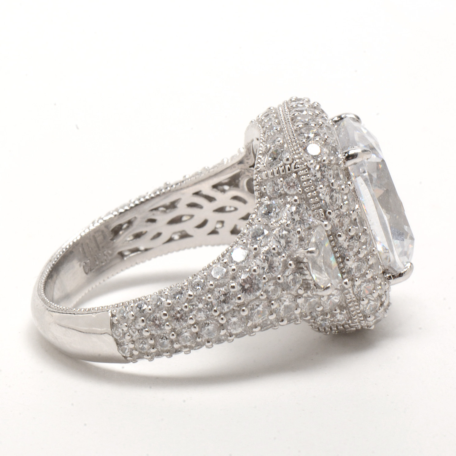 Vanna K Sterling Silver Synthetic Cubic Zirconia Statement Ring EBTH