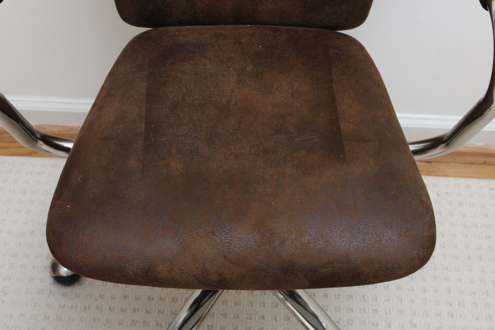 Brown Faux Suede Office Chair EBTH