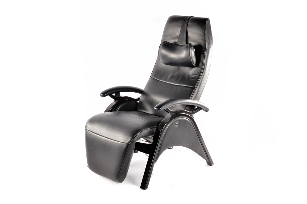 Contemporary Black Leather Electric Recliner by Linak EBTH