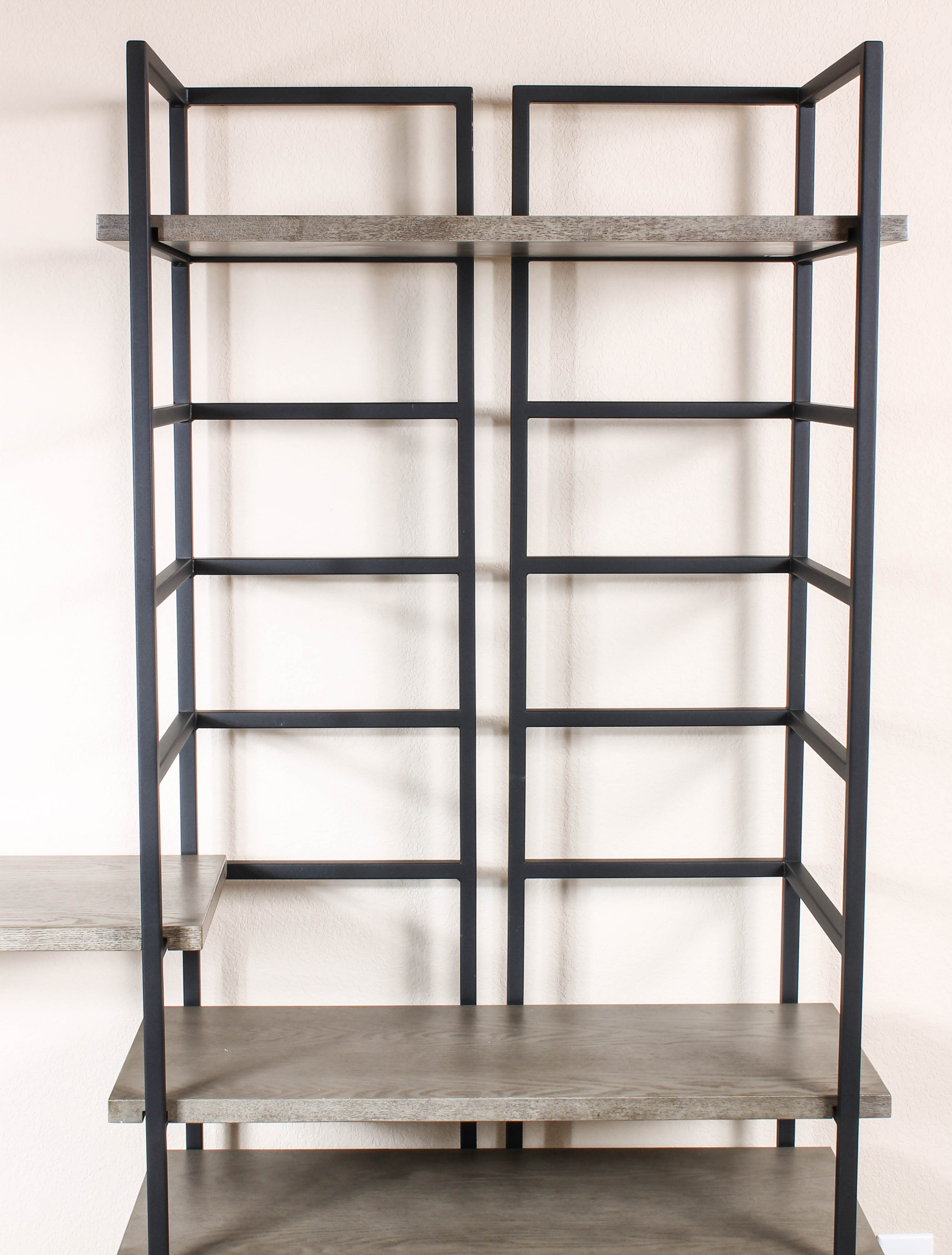 Contemporary Metal and Wood Adjustable Shelving System EBTH