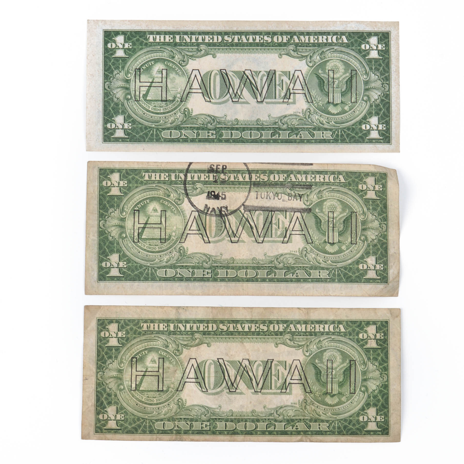 Three 1935A Hawaii Silver Certificate Dollar Bills EBTH