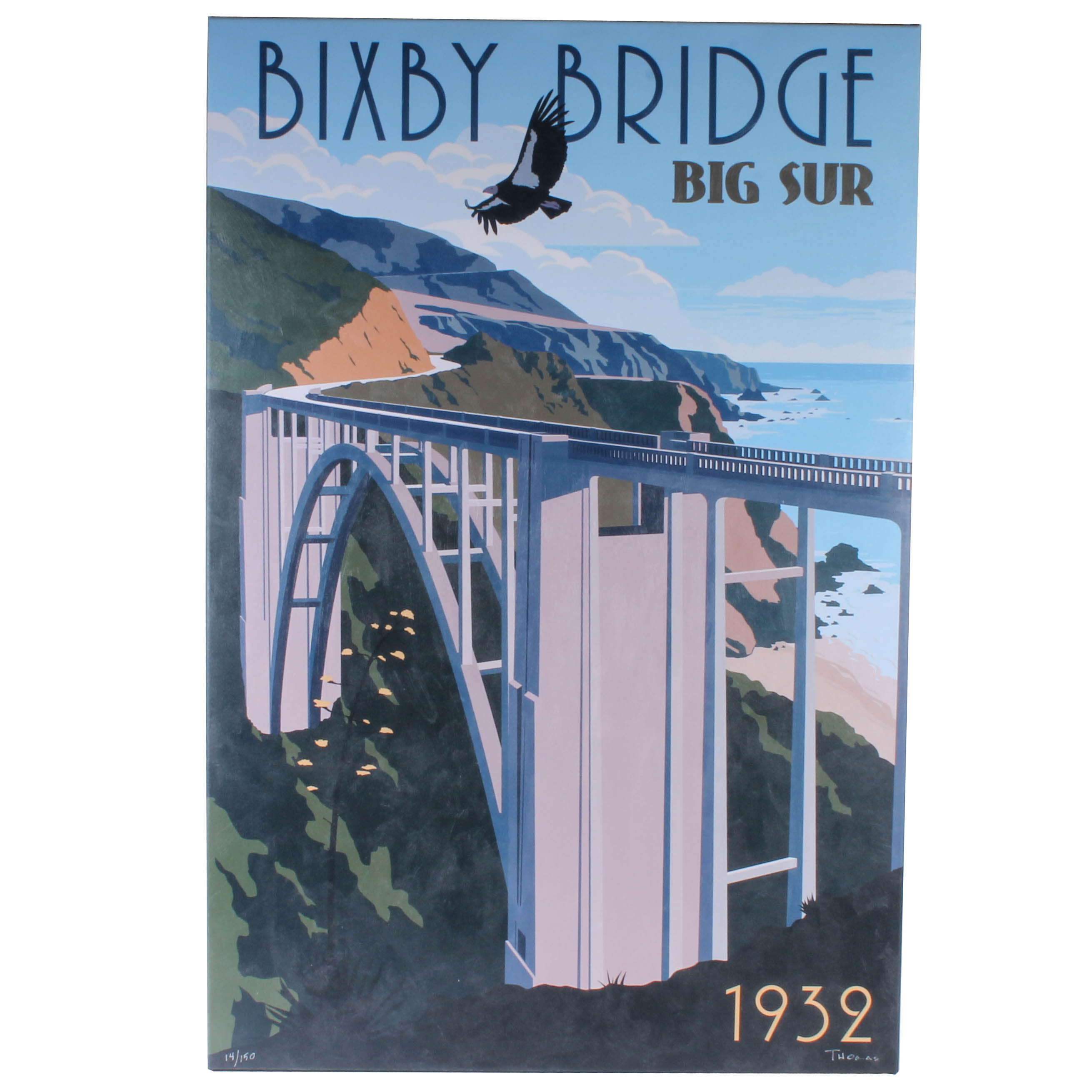 Steve Thomas Bixby Bridge Big Sur 1932 Limited Edition Giclee On Canvas Ebth