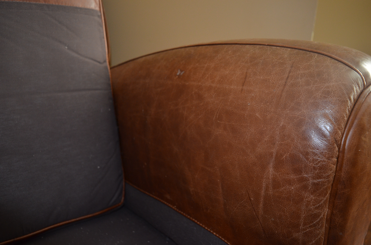 Pottery Barn by Mitchell Gold Leather Chair With Ottoman ...