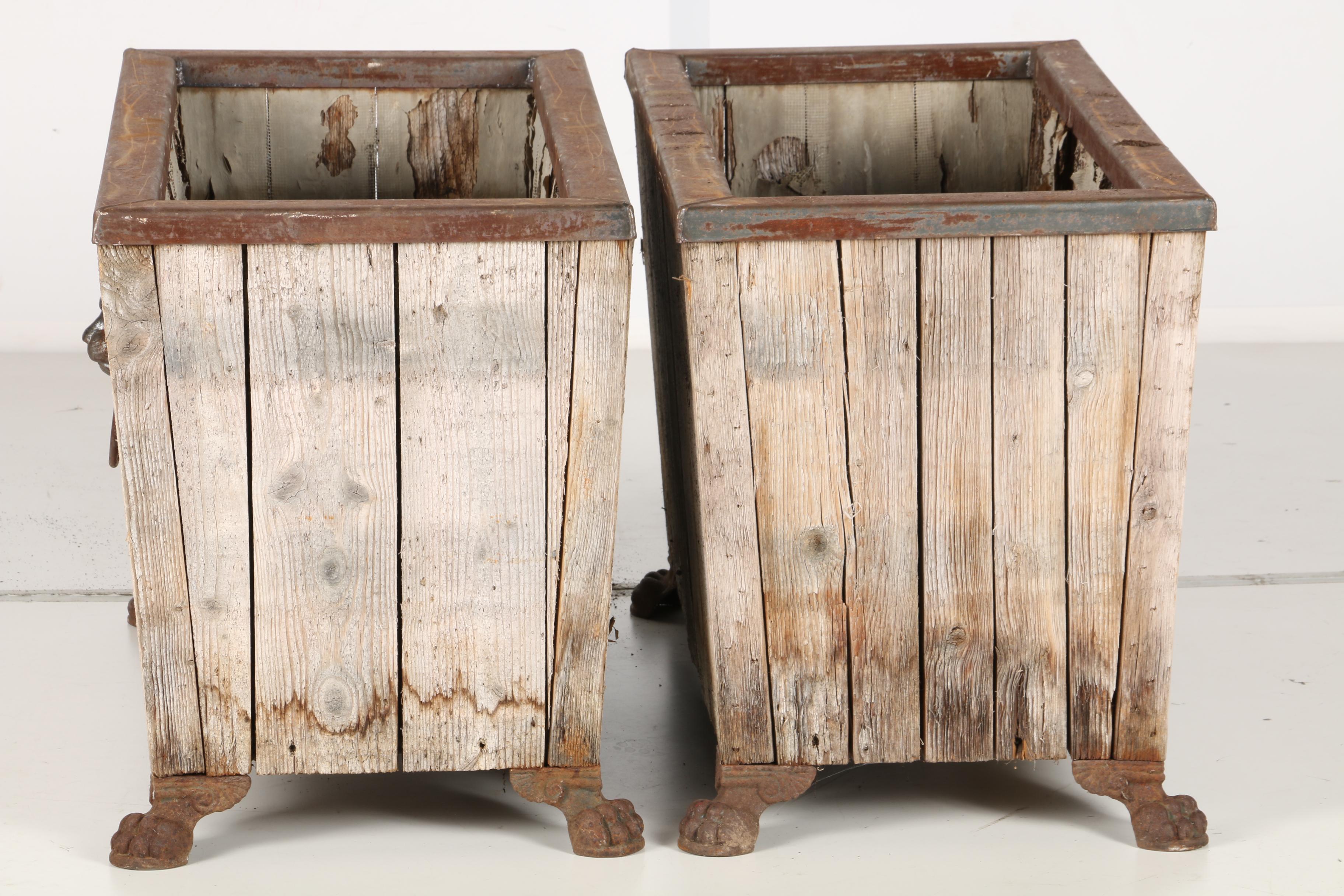 Restoration Hardware "Leo" Salvaged Wood Planters EBTH