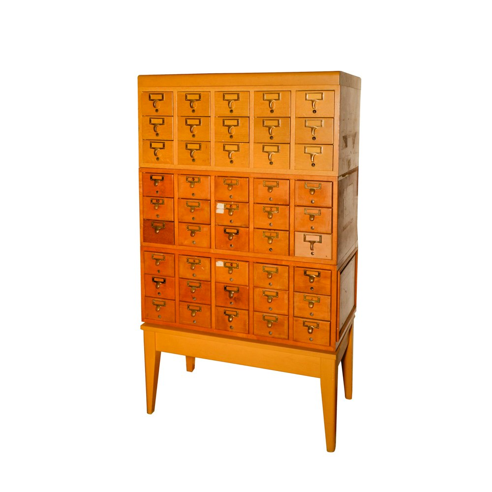 Vintage Library Card Catalog EBTH