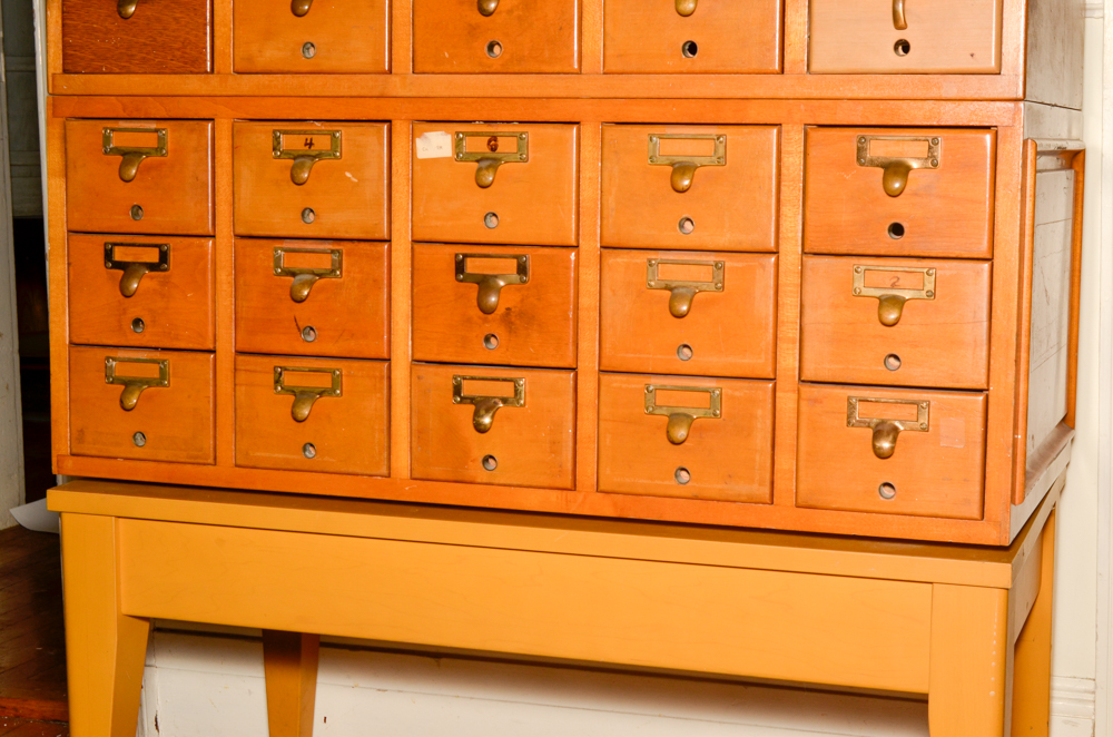 Vintage Library Card Catalog EBTH