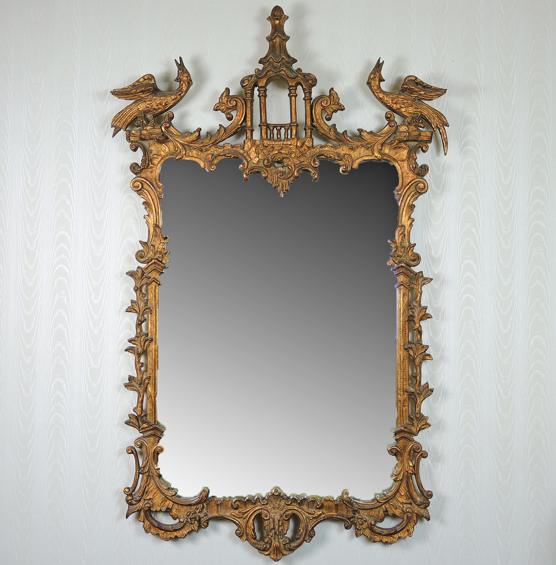 Ornate Carved Wall Mirror With Birds EBTH