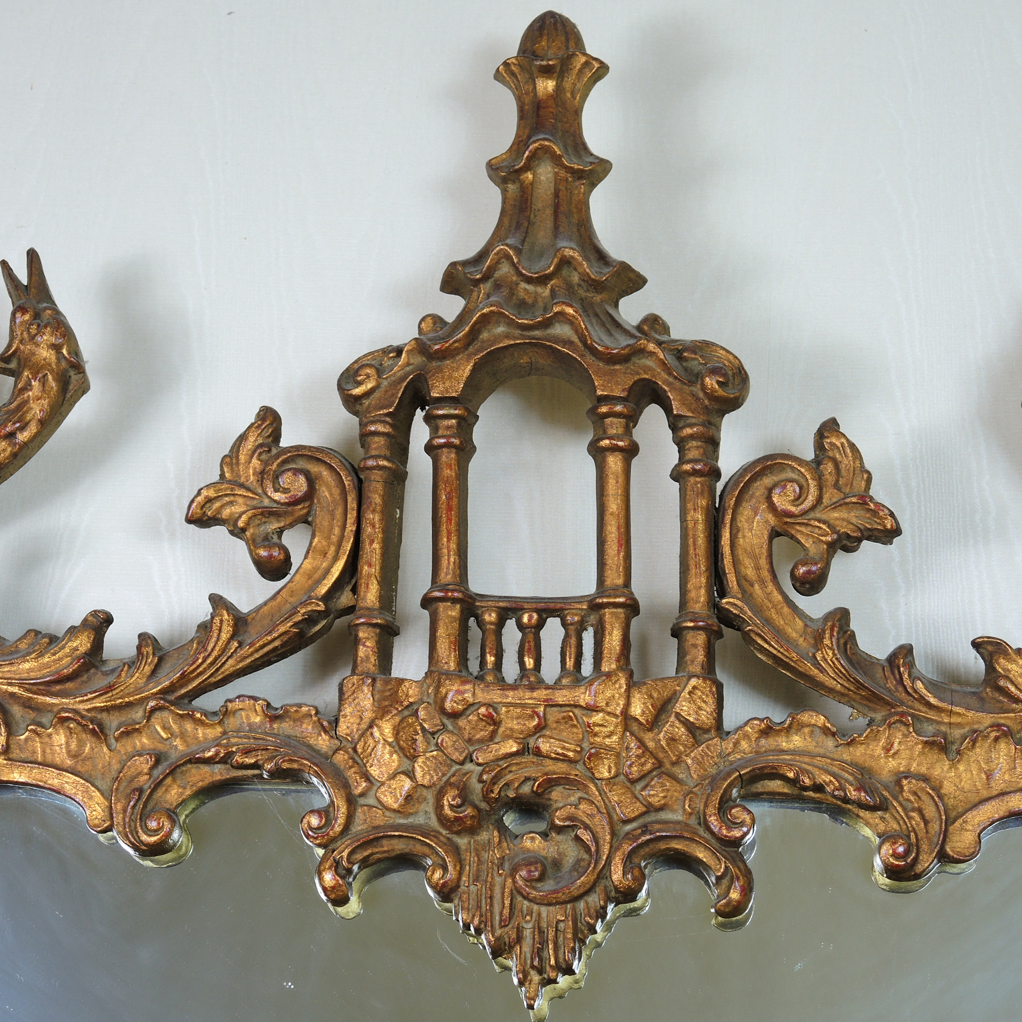 Ornate Carved Wall Mirror With Birds EBTH