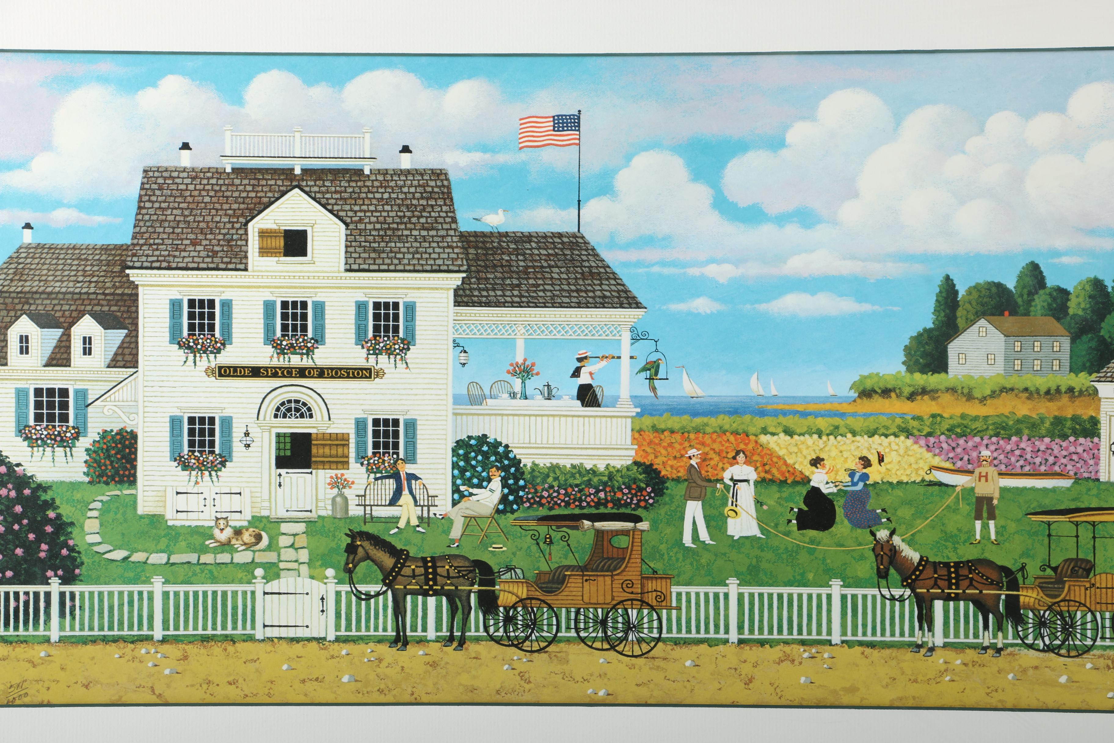 Charles Wysocki Signed Limited Edition Offset Lithograph "Tea by the