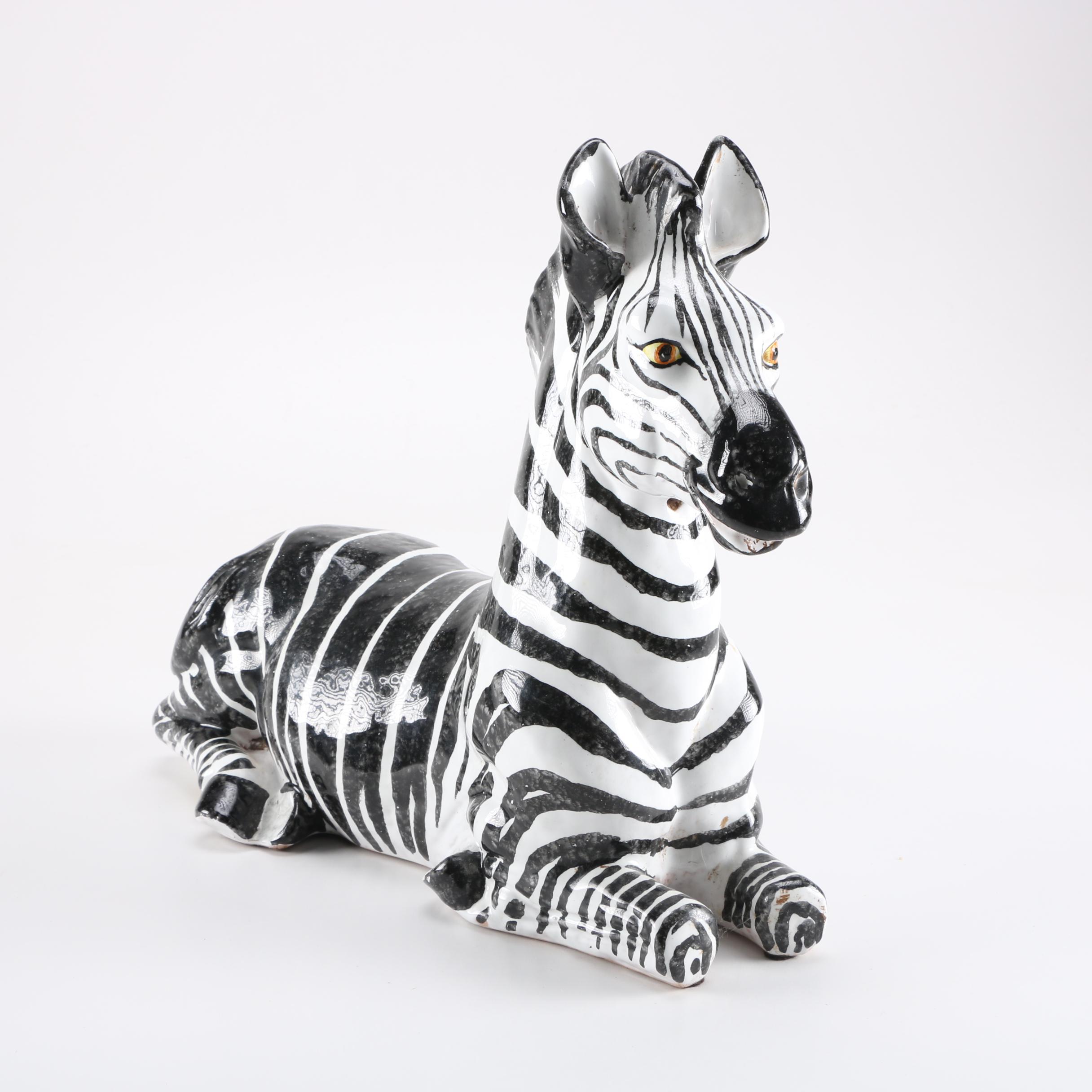 Ceramic Zebra Statue EBTH