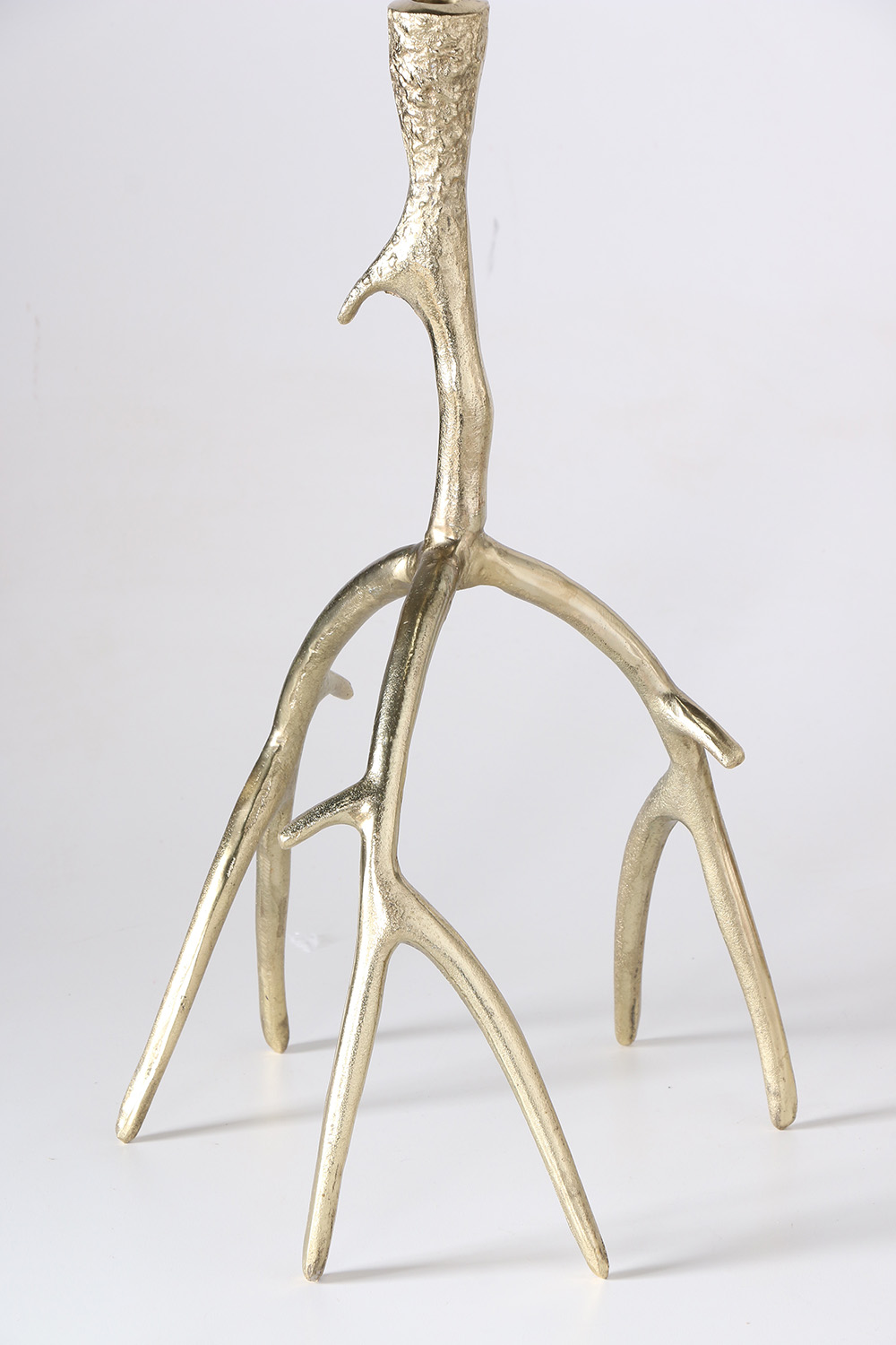 Set of Gold Metal Antler Candlesticks EBTH