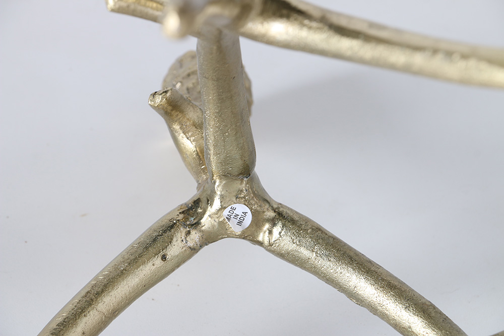 Set of Gold Metal Antler Candlesticks EBTH