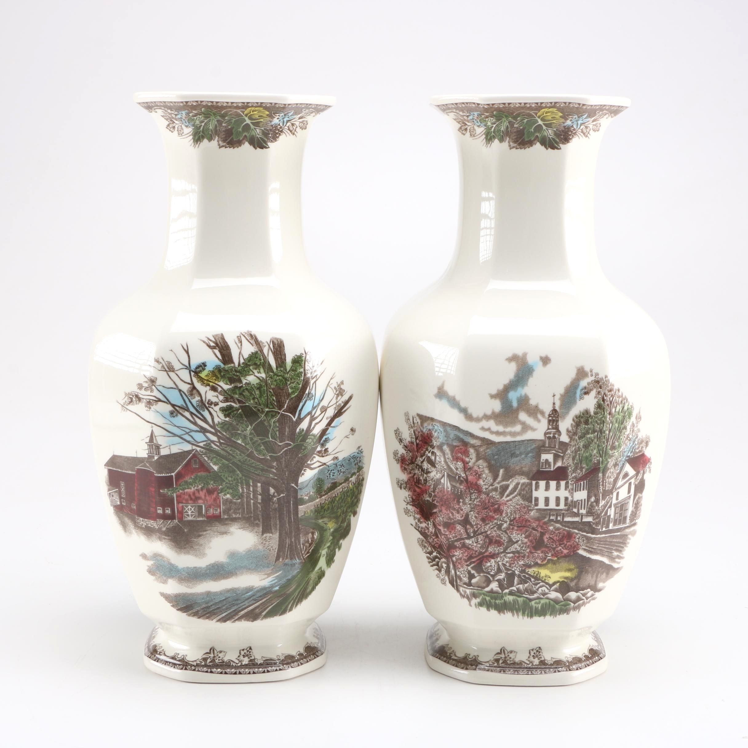 Johnson Brothers 50th Anniversary Limited Edition Porcelain Vases