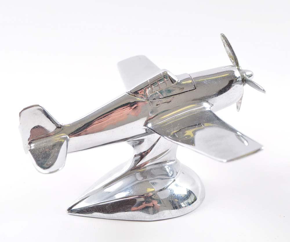 Vintage MidCentury Chrome Airplane Cigarette Lighter EBTH