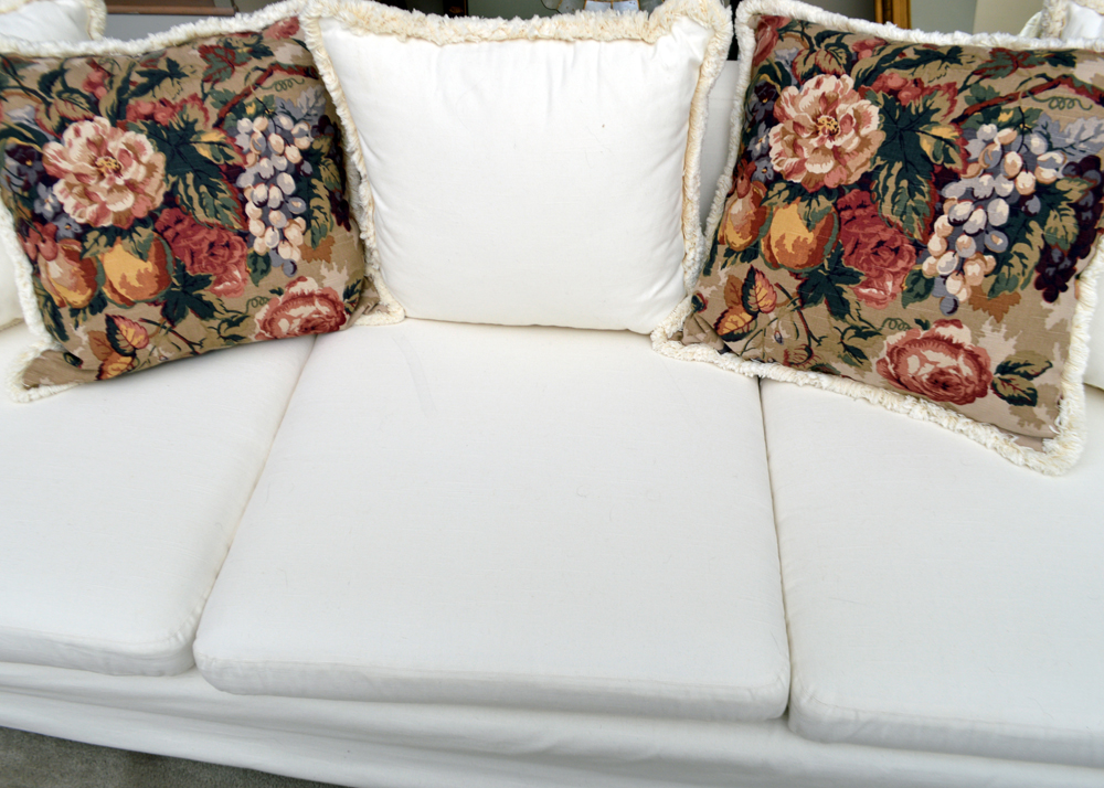 Upholstered White Sofa and Loveseat EBTH