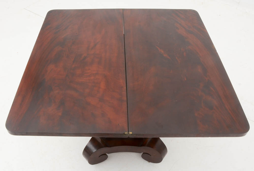 Antique American Empire Mahogany Game Table EBTH