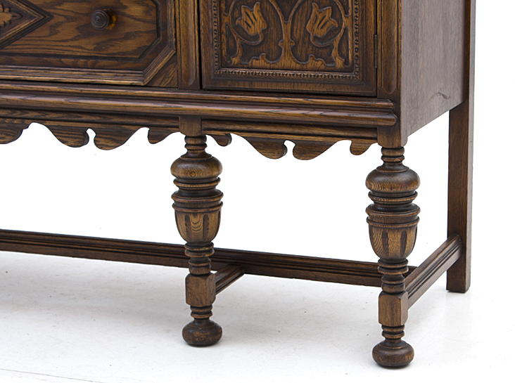 Vintage Jacobean Style Oak Sideboard by Bernhardt Furniture EBTH