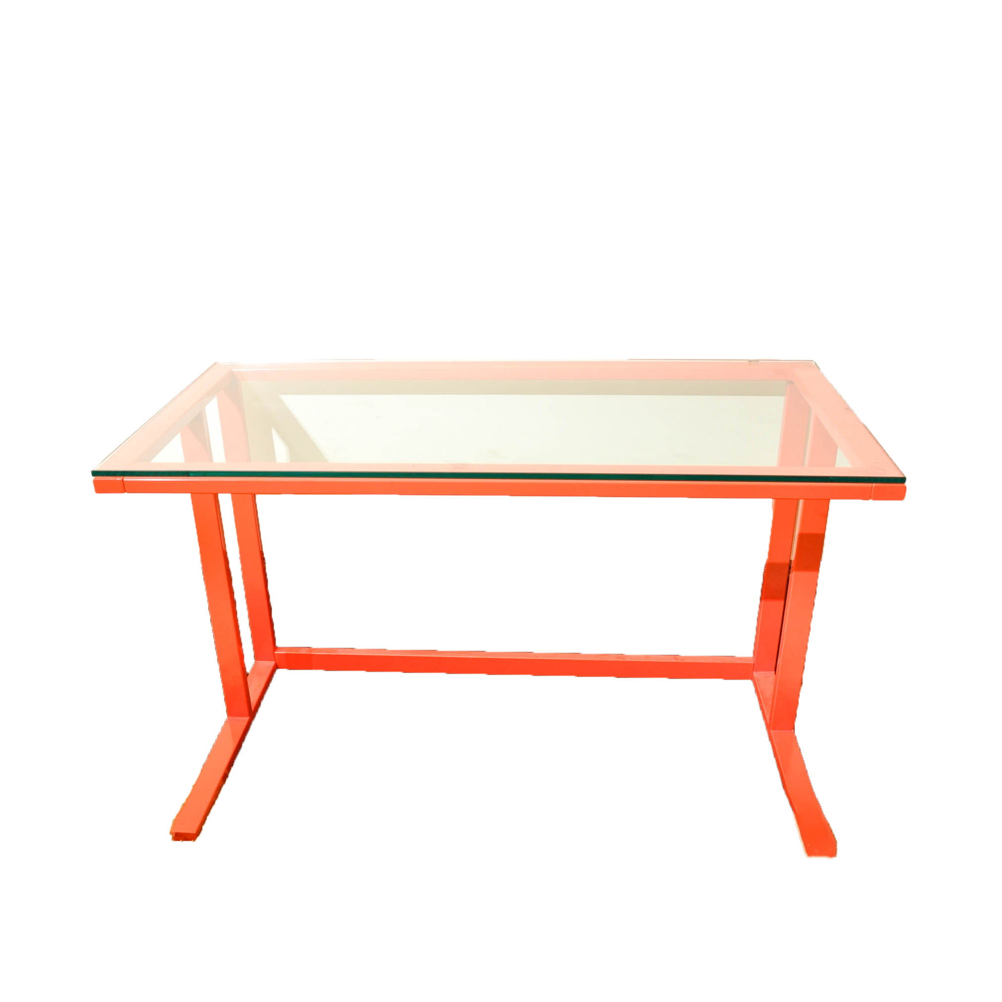 Pilsen Glass Top Desk By Crate Barrel Ebth