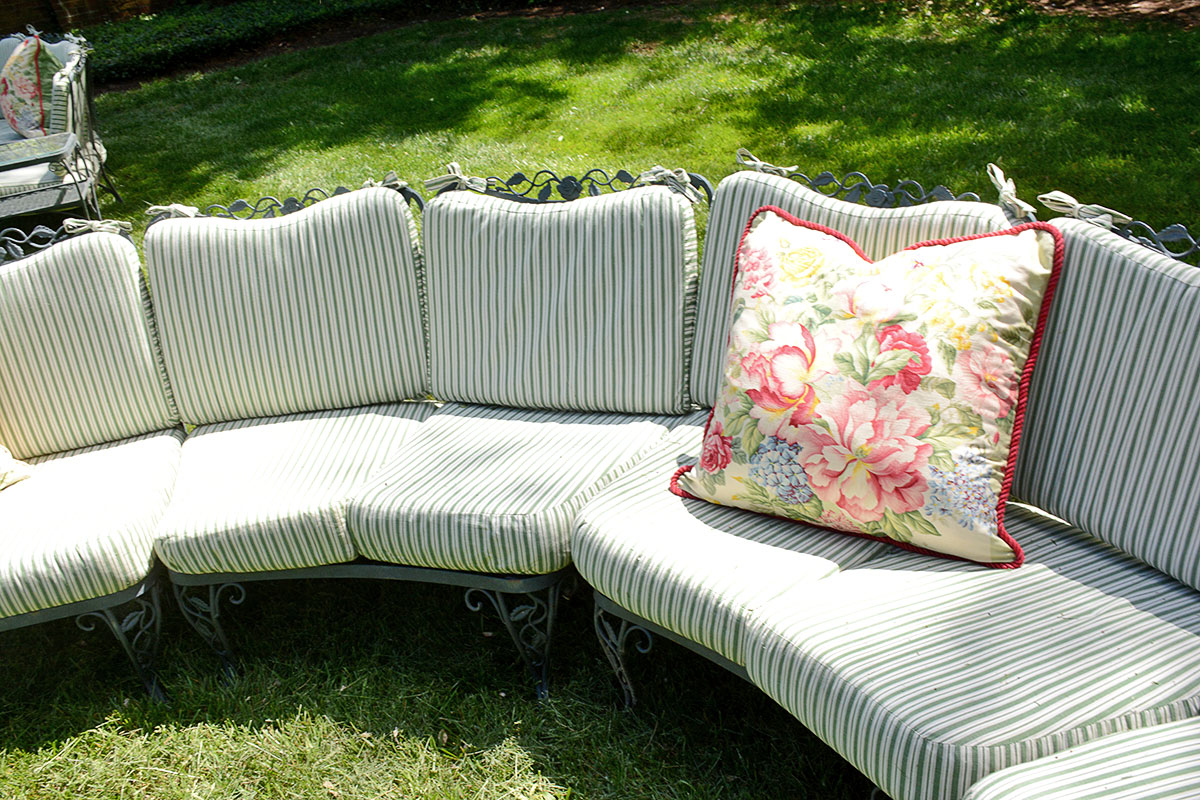 Woodard "Chantilly Rose" Wrought Iron Patio Furniture With Brunschwig