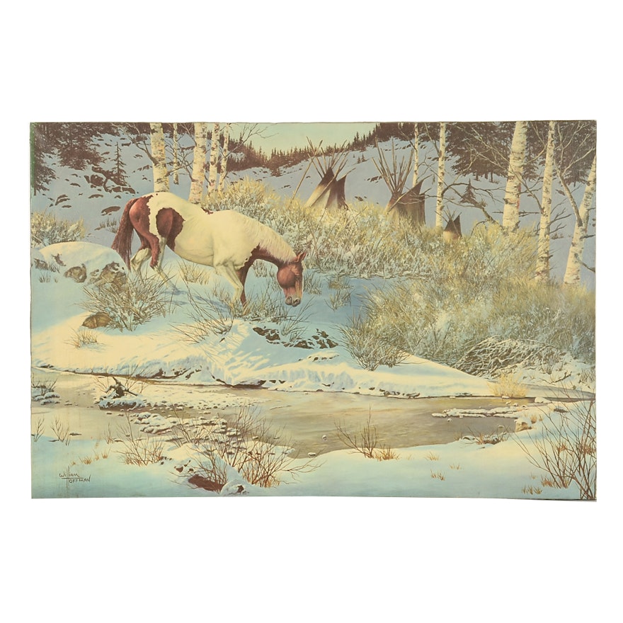 Vintage Offset Lithograph On Canvas After William Hoffman Ebth Vintage Offset Lithograph On Canvas After William Hoffman Ebth
