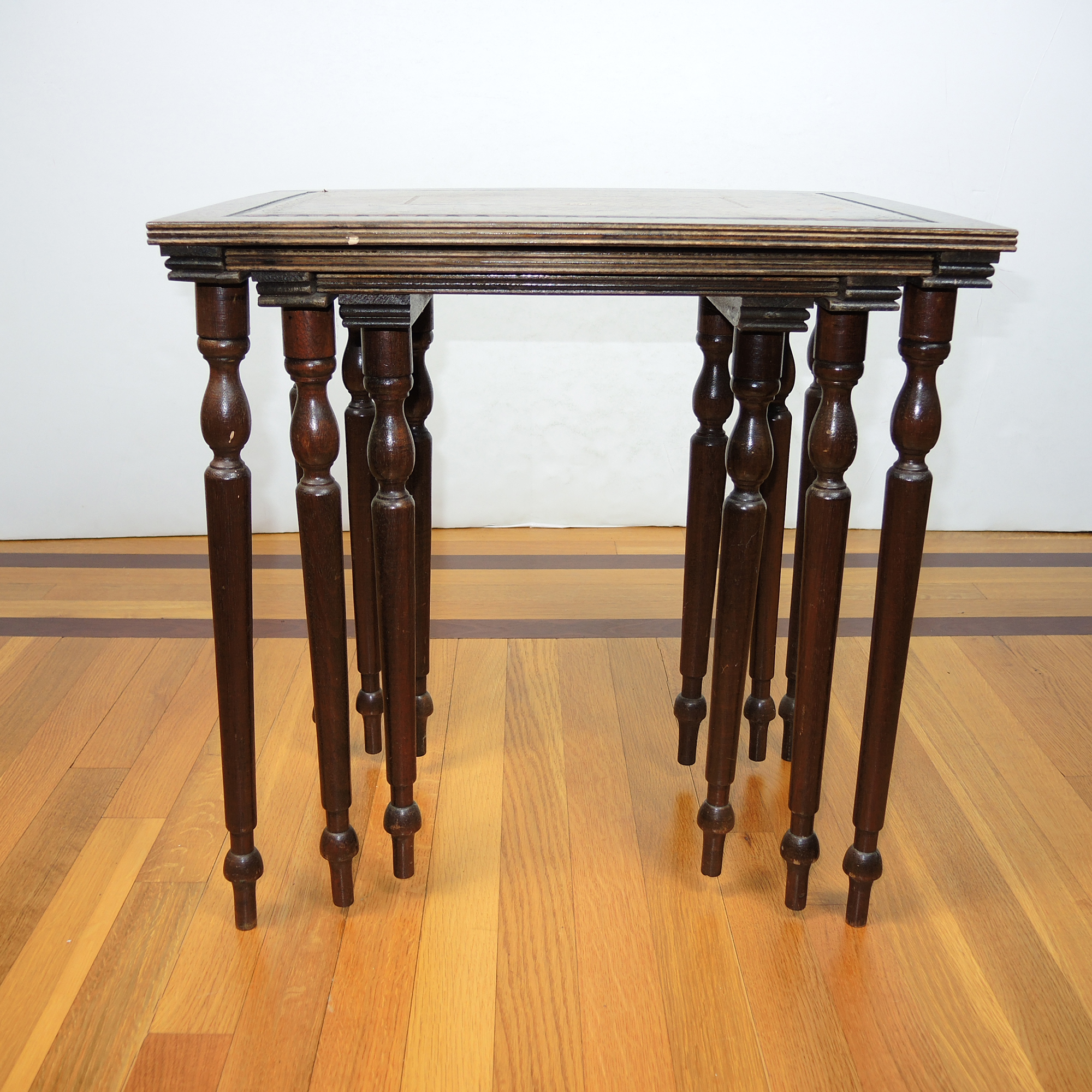 Vintage Leather Top Nesting Tables EBTH