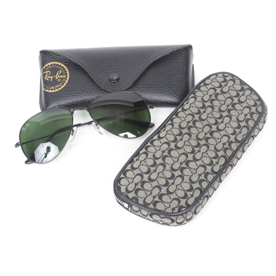 Ray-Ban Sunglasses and Coach Glasses Case | EBTH