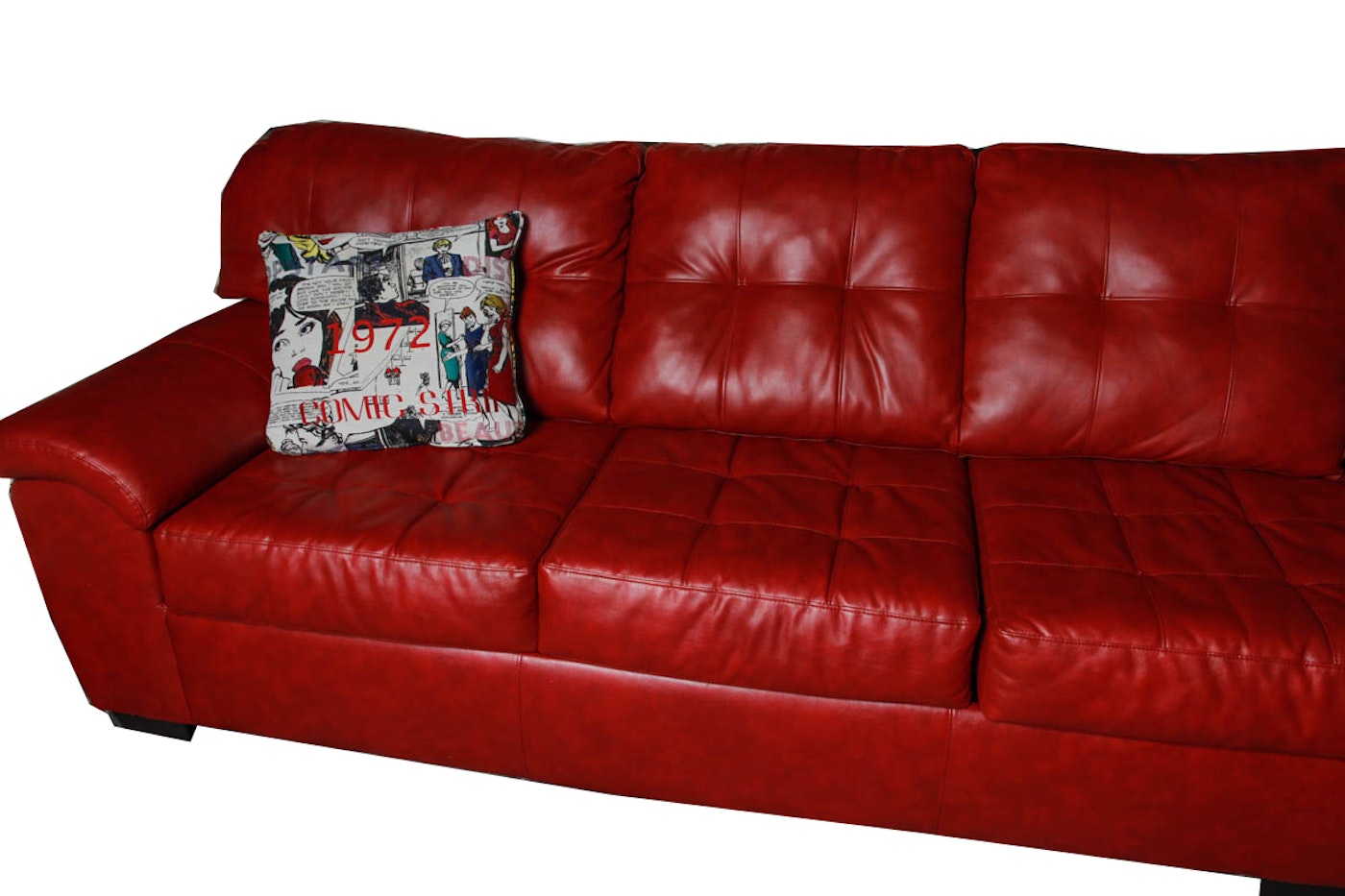 red faux leather sleeper sofa